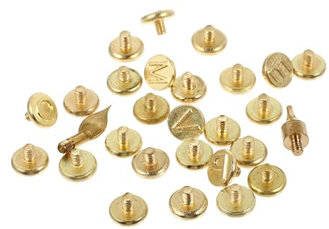 TINEASUR Set di Punte per Bruciatore in Rame per Lavorare Legno, 26 Lettere per Incisione e Marchiatura su Zucche e Pelle, per Progetti di Pirografia Creativa