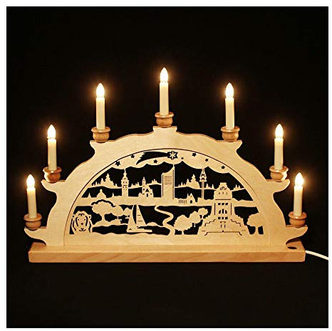 Colours-Manufaktur Holz-Schwibbogen Lichterbogen Leipzig - 50 cm oder 70 cm Breite - (50 cm)