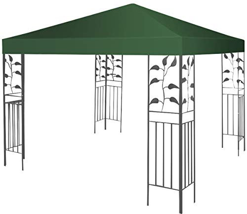 GOPLUS Toile de Rechange pour Tonnelle 3x3m, Toit de Remplacement Pliable pour Pavillon de Jardin, Auvent de Rechange Imperméable en Polyester (Vert)