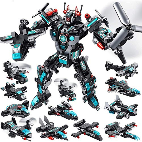 MOONTOY Costruzione Robot di Giocattoli da Costruzione per Bambini di 6 Anni, Blocchi di Costruzione di Combattenti Spaziali dell'universo 25 in 1 Migliori Regali per Bambini di età Compresa