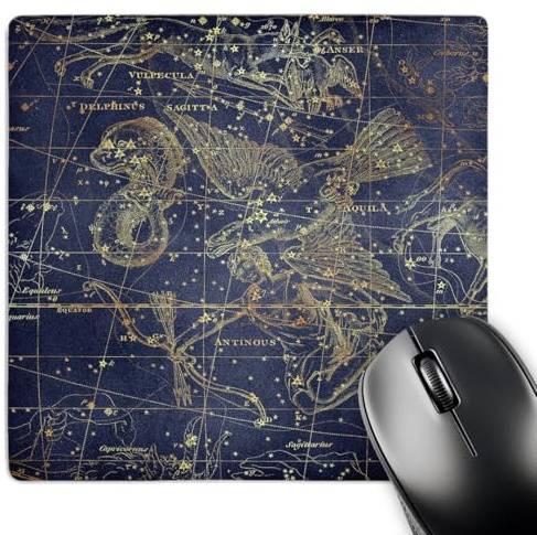 3dRose Vintage Star Map. Constellations of Aquila or Eagle, Delphinus,... - Mouse Pads (mp_353938_1)