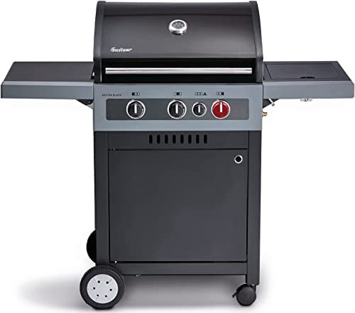 Enders Boston Black 3 K Turbo Barbacoa gas - Barbacoa de gas con infrarrojos, regulación de temperatura y cocina lateral - Barbacoa gas exterior para jardín con 3 quemadores #8862633