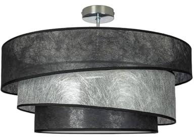 Lindby Deckenlampe Ayvira (Modern) in Schwarz aus Metall (3 flammig, E27) - Textil Deckenleuchte Lampe Wohnzimmerleuchte