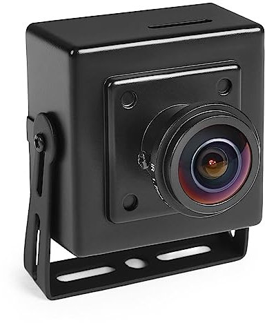 REVODATA 5MP PoE IP Mini Camera Fisheye, Ultra HD 2880x1620P, Lente Fisheye 1,7 mm (170° FOV), Fino a Micro SD da 256 GB, Rilevamento Movimento, Registrazione su scheda TF/NVR (I706-3-P-SD)
