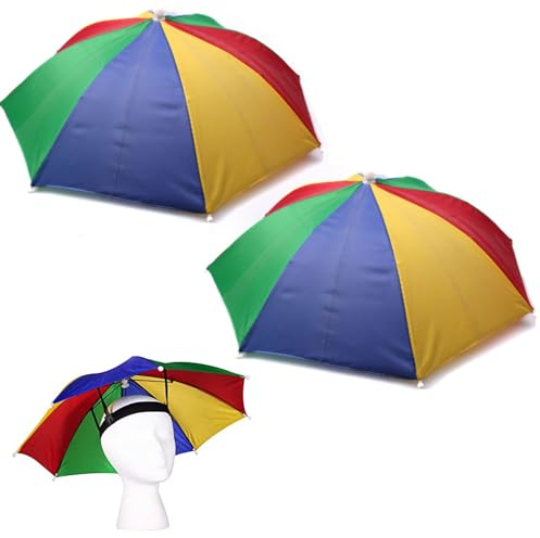 Cerioll Chapeau De Parapluie Pêche, Chapeau Parapluie De Tete Adulte, Protection UV, Avec Band Elastique, pour Enfant, Adulte, Pêche, Randonnée