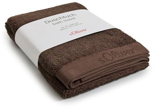 s.Oliver Duschtuch 70x140 cm - 100% Baumwolle, 600 g/m², weich & saugstark, Badetuch braun