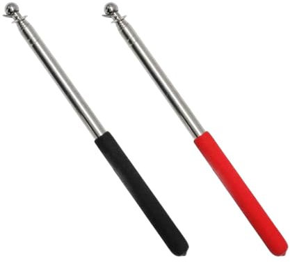 YOCDNOV 2 Stücke Teleskop Fahnenstange - Handheld Fahnenstange, Handheld Teleskop Fahnenmast, Teleskop-Fahnenmast Aus Edelstahl,für Reise Camping Ausflüge Wettbewerbe Reiseleiter Lehrer