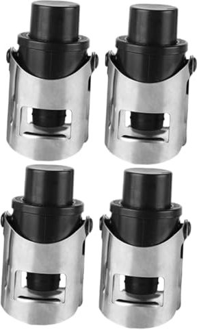 Alipis 4stücke Vakuum-weinverschluss Für Schaumweinflaschen Praktische Flaschenstopfen Erhaltung Geschmacks Frische Schwarz Für Partys Und Weinliebhaber