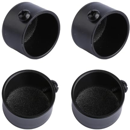 Hopzab 4Pcs Metal Curtain Finials Ends Caps, Window Inserts, for Home Office & Roman Rod Decor Accessories(Black)