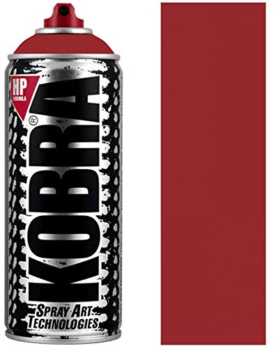 KOBRA HP High Pressure Spray Paint 400ml Can – Professional Grade 100% Acrylic Formula with Matte Finish for Graffiti, Street Art, Crafts & Multi-Surface Use (350 Red Hot)
