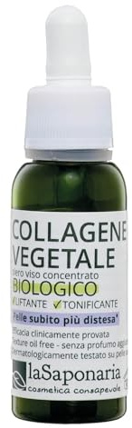 La Saponaria | Siero al collagene vegetale, anti-invecchiamento, rassodante, per tutti i tipi di pelle, idratante, naturale, vegano, cruelty-free.
