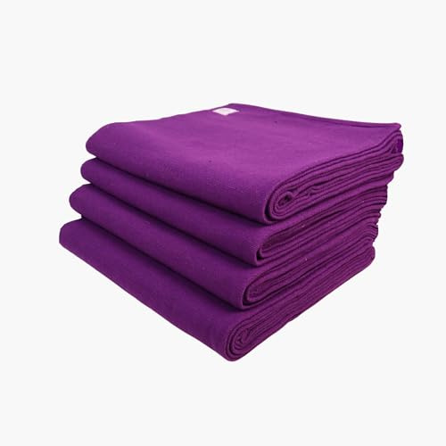 Yogikuti Iyengar Lot de 4 couvertures de Yoga colorées en Coton - Couverture de Yoga tissée à la Main - Violet