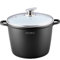 Royalty Line Suppentopf 24 cm Marmor beschichtet + Glasdeckel (7 Liter, Schwarz)