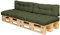Royal Schneider pallet cushion set, pallet sofa, 6R LS seat cushion, back cushion, 120 x 80 cm, set of 4, 500-18 olive