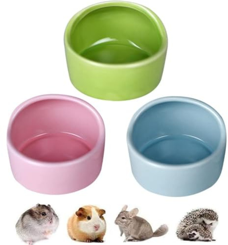 LATRAT Ensemble de 3 bols en céramique pour hamster, bols pour hamster et petits animaux, accessoires de nourriture pour