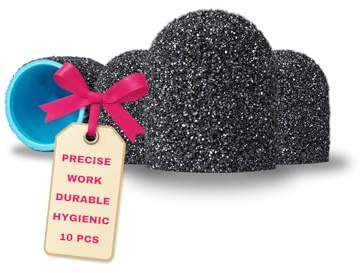 LALILL Capuchones Abrasivos LUX Grafito 13 mm – Grano 80 – 10 unidades - Capuchones Grafito para Torno de Uñas - Manicura, Pedicura, Podología - Callos, Durezas, Cuidado de Pies