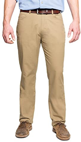 Insect Shield Men's Performance Ripstop Pants, Lightweight Breathable Hiking Pants with Built in Bug Protection, Dark Khaki, 36W x 32L