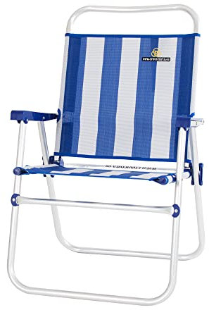 CREVICOSTA QUALITY MARK MARCAS DE CALIDAD - Eco 28082 New - Silla de Playa Plegable con reposabrazos. Fija, sin Posiciones. (Marinera)