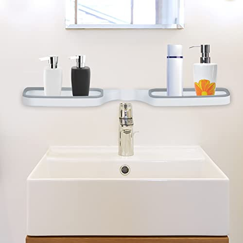 YyanLAK Mensola Doccia Senza Foratura, 12,9 x 12,9 x 1,1 cm, Mensola Angolare Girevole a 180 Gradi, Scaffale per Doccia Regolabile, per Accessori da Bagno