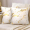 Funda Cojin 50x50 Blanca Cojines Sofa Cama Salon Juego de 2 Fundas Cojines Estampada Mármol Dorados Funda Cojine Terciopelo Modernos para Decoracion Hogar Sofá Silla Cama Juego de 2