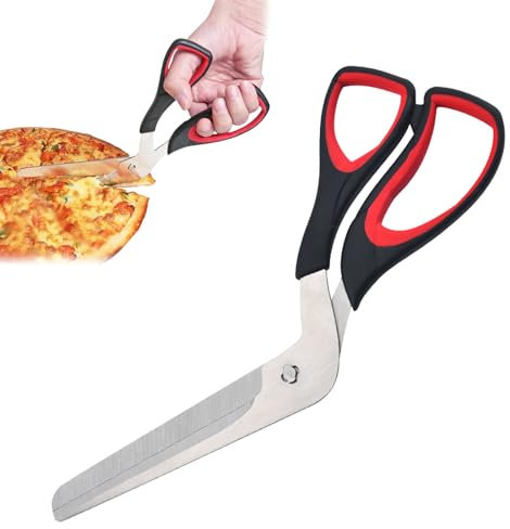 Pizzaschere,Pizzaschneider,Multifunktionale Küchenschere,Ausgestattet mit scharfen Klingen aus Edelstahl und weichen Griffen,Zum Schneiden von Pizzen,Pasta,Salaten,27 x 10.5 cm