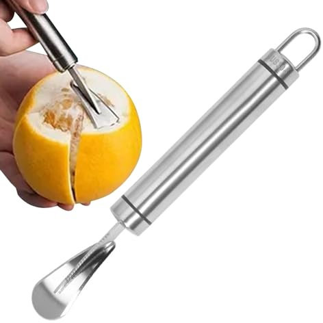 Veeteah Pelapatate, Coltello per Pompelmo in Acciaio Inox, Pelapatate in Acciaio Inox per Arance e agrumi con Bordo Curvo, Pelapatate per agrumi e Pomelo, Gadget da Cucina