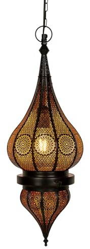 Lampada a sospensione orientale Fayna, 55 cm, attacco E27, design marocchino, lampada a sospensione dal Marocco, lampada orientale per soggiorno, cucina o da appendere sopra il tavolo da pranzo