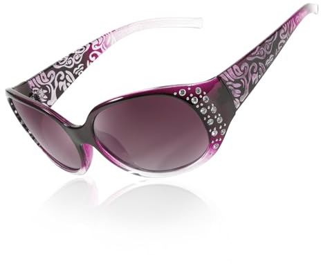 LVIOE Polarized Oversized Sunglasses for Women, Rhinestone Ladies Sunglasses with UV400 Protection