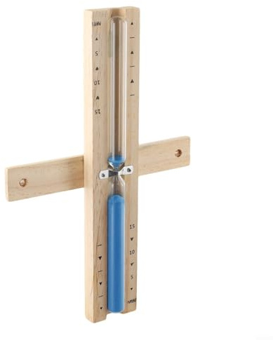 Reloj de arena de madera de 15 minutos para sauna y spa, sincronización de precisión (azul)