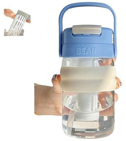 FGQCBBYC vattenflaska hög borosilikat sugrör te vatten separering tekopp damer kontor enkel bärbar glaskopp – makaroner 600 ml – 600 ml