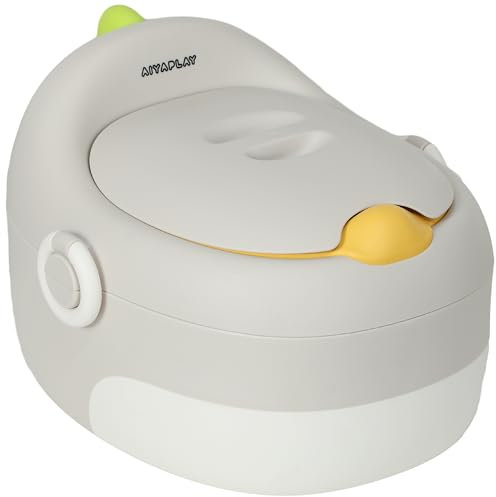 AIYAPLAY Kinder Töpfchen Kindertoilette, Kinder Toilettensitz mit Rückenlehne Abnehmbarem Topf, Griffe, Topfstuhl für Töpfchentraining Toilettentrainer für Kleinkinder 6-72 Monaten, Grau