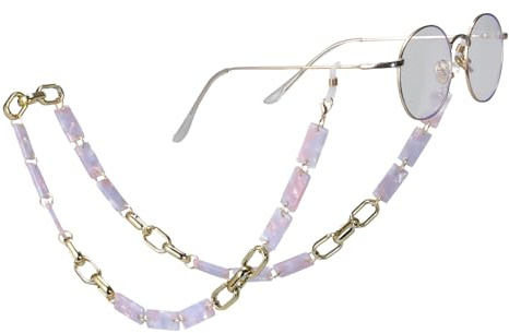 Dreamtimes Acrylic Eyeglass Chain Regolabile leggero Eyewear Retainer per donne uomini colore varietà Sunglass Chain (Rosa)