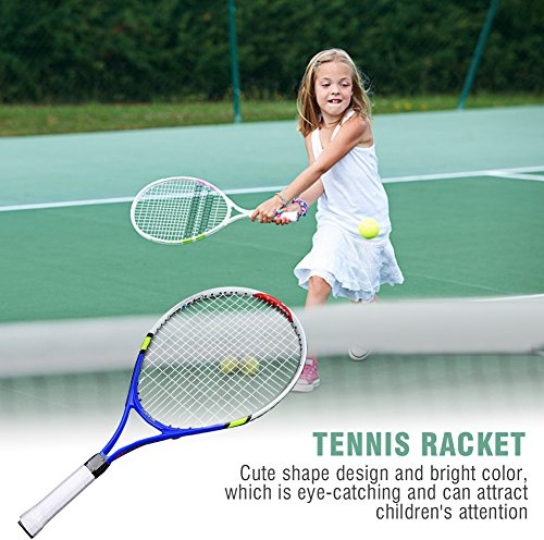 Tennisschläger, Robuster Einzel-Tennisschläger mit Tragetasche Kinder-Traininschläger, Profi-Tennis-Schläger ersättning för Anfänger, Fortgeschrittene und Spieler(Blau)