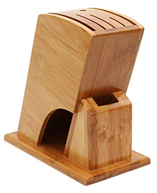 Wood Knife Block Bamboo Shelving Versatile Kitchen Ventilation Knife Holder Kitchen Knife Rack