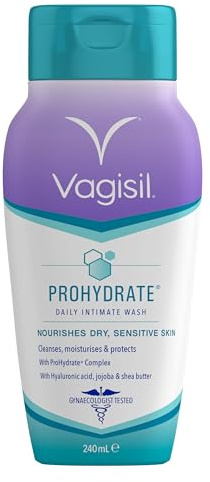 Vagisil ProHydrate Intimate Wash for Daily Feminine Hygiene for Dry & Sensitive Skin with Hyaluronic Acid, 240 ml