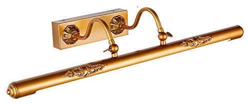 LANMOU LED Spiegelleuchte Badezimmer Retro Spiegellampe Neutralweiß 4000K, IP44 Bad Wandleuchte Messing Vintage Badleuchte Einstellbar Bilderleuchte für Schminktisch Waschbecken,82cm/24w