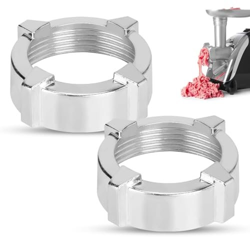 Dado per Tritacarne, 2 Pezzi Diametro Interno 6 Cm/2,36 Pollici Dado di Ricambio per Tritacarne in Acciaio Inox Accessori per Tritacarne Accessori da Cucina per Tritacarne per Tritacarne Elettriche