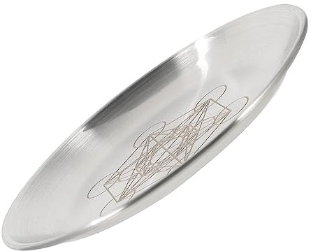 OSALADI Pentagramme Plateau D'Autel en Métal Plaque D'Autel Plateau Rond en Métal Acier Inoxydable De Stockage Ornements Plateaux en Plaque De Bougie en e De