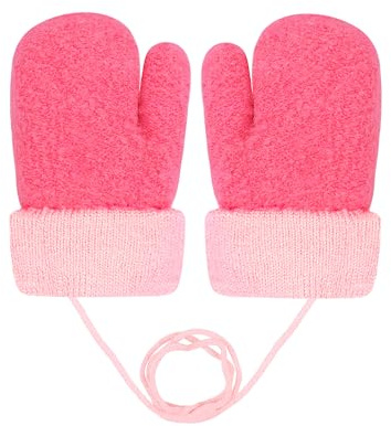 Becellen Guanti Bambini Invernali Termici Mittens Antivento Manopole Guanti Maglia Elasticizzati per Ragazzi Ragazze 0 a 3 Anni