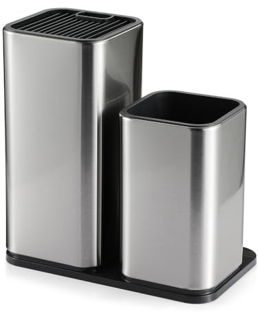 MZHOU Portacoltelli da Cucina 2 in 1 Ceppo Coltelli Acciaio Inox Portacoltelli da Cucina Ceppo Coltelli da Cucina Vuoto per Coltelli e Utensili da Cucina.