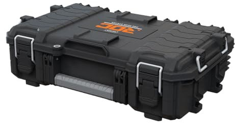 Keter ROC Pro Gear Power Tool Storage Case, 25 Year Warranty, Modular, Stackable, Lightweight, Durable, IP65 Water Resistant, Black