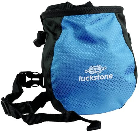 Rumyve Rock Climbing Chalk Bag,Waterproof Wear-resistant Drawstring Chalk Bag,Chalk Bag with Adjustable Strap for Climbing Bouldering Gymnastics Weightlifting Fitness(Blue)