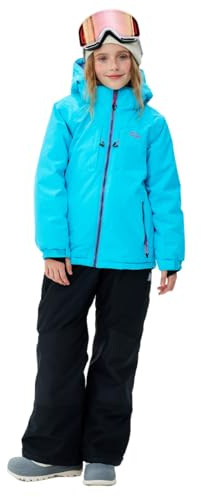 SMONTY SNOWER Mädchen Schneeanzug mit abnehmbarer Kapuze, Skianzug, extra warm, Winteranzug