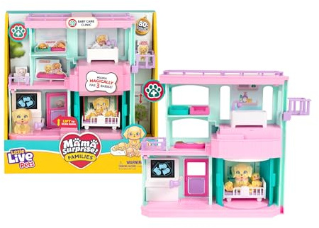 Little Live Pets Mama Surprise Families Baby Care Clinic Set de clinique pour chiots surprise, comprend des accessoires nécessaires pour le soin des chiens, enfants à partir de 5 ans, Famosa (LP307000