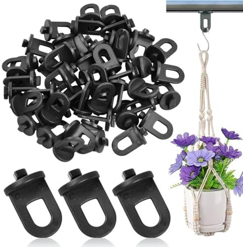 JAWUZ 50x Clips pour serre Supports pour plantes Suspensions pour serre Suspensions pour Serre Clips à Effet de Serre Accessoires pour Plantes（noir）