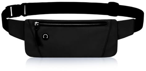 Marsupio Running, Marsupio Corsa Impermeabile Marsupio Piccolo Sportivo Cintura da Corsa Donna e Uomo er Corsa Colore Nero per Fitness e Ciclismo (Nero)