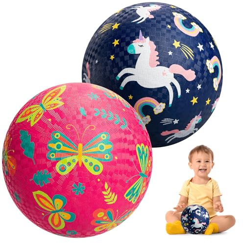 Vastoy 6 Inch 2-pc Playground Ball for Kids Age 3 4 5 6 - Kid Rubber Ball with Pump, Dodgeball and Kick Balls for Outdoor Indoor Play, Children Kickball for School PE, Backyard, Kid Balls for Pool