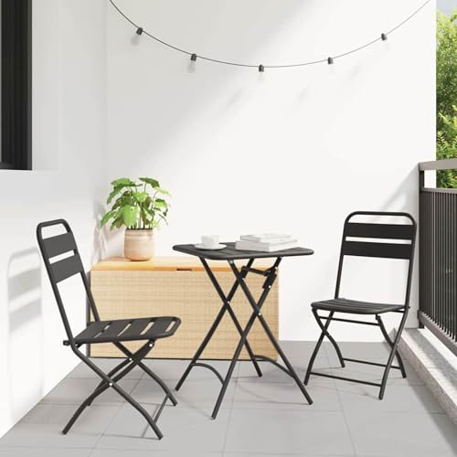 Mengtu Folding Chair, Compact Stylish Garden Terrace Outdoor Seating with Powder-Coated Steel Frame 42 x 52 x 82 cm for Group Gatherings and Leisure Activities
