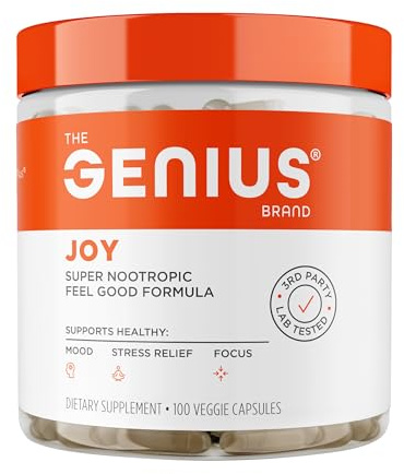 Genius Joy - Nootropic Supplement w/Sam-e, Panax Ginseng & L-Theanine – 100 veggie pills