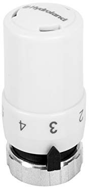 Hydroland Comfort Plus Termostato de cabeza termostática para radiador Válvula termostática para radiador Sistema de calefacción Válvula de control de temperatura Blanco M30 x 1,5 mm (6-28 ° C)